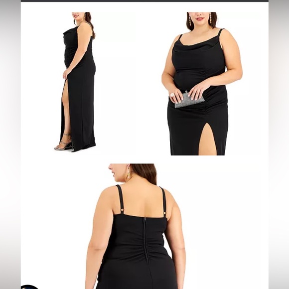 Black floor length formal dress. - Picture 3 of 3